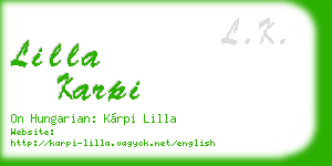 lilla karpi business card